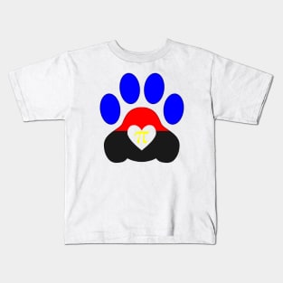 Pride Paw: Polyamorous Pride Kids T-Shirt